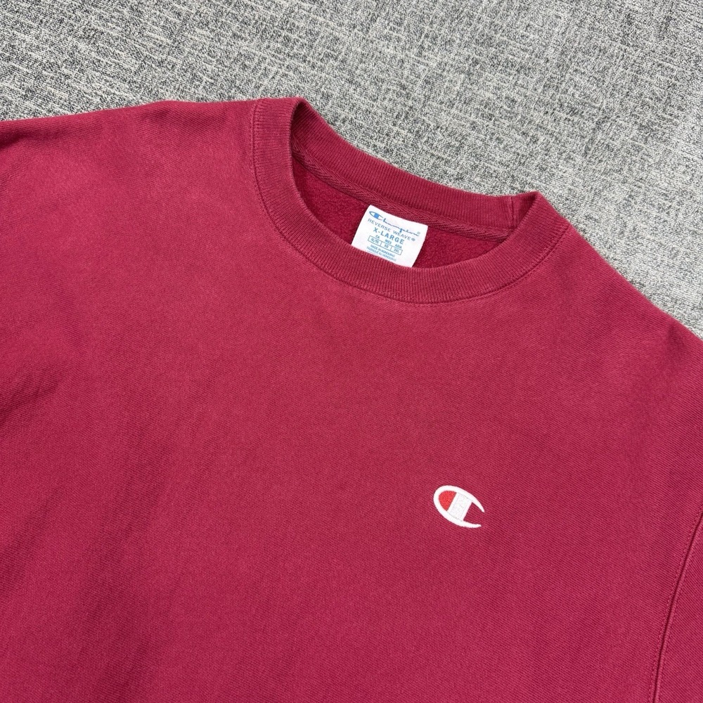 VTG‎ Champion Reverse Weave Crewneck Sweatshirt Adult XL Red Burgundy Blank